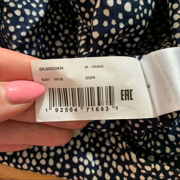 NWT Roxy Blind Dreams Dress Long Flare Sleeve Poka dot V Neck Size Medium - Picture 15 of 15